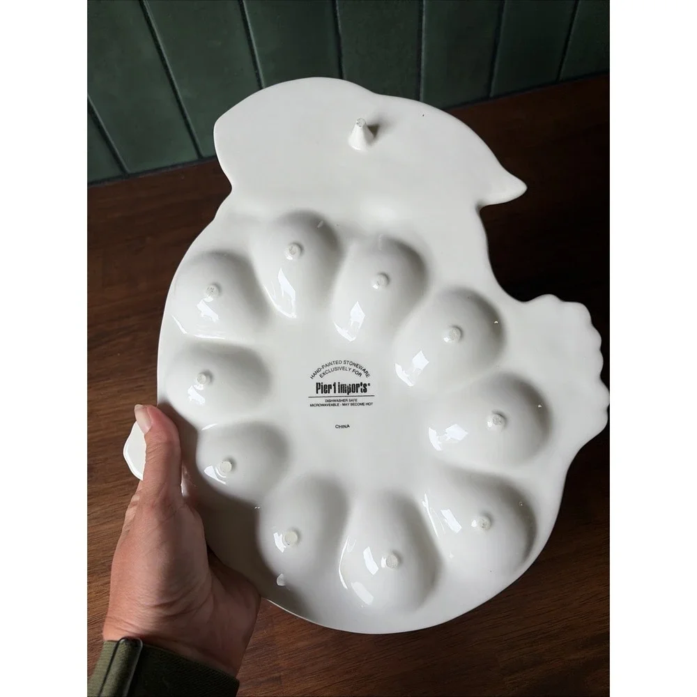 PIER 1 CERAMIC BUNNY DEVILED EGG PLATE